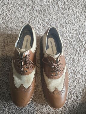 Johnston & Murphy Tan Brown and Cream Wingtip Derbys